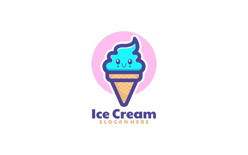 Ice Cream Cartoon Logo Style Logo Template