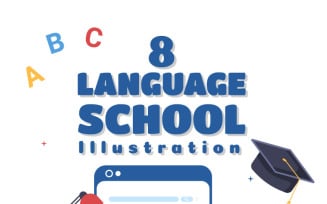 8 Language Learning School Illustration