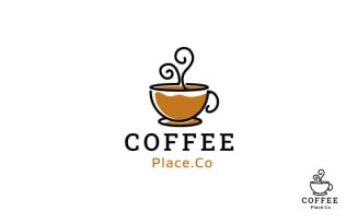 Line art Coffee Logo Design Vector