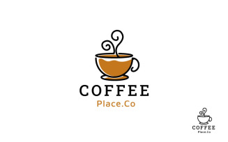 Line art Coffee Logo Design Vector