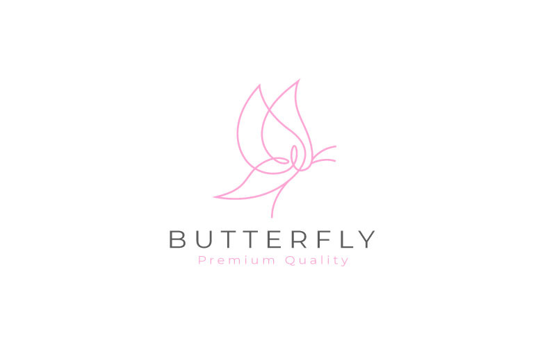 Line Art Simple And Elegant Butterfly Logo Design Logo Template