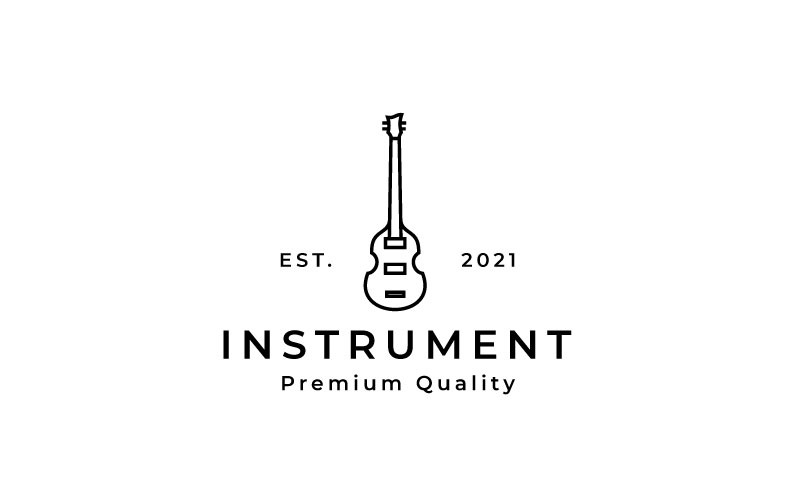 Line Art Violin Viola Fiddle Cello Bass Logo Logo Template