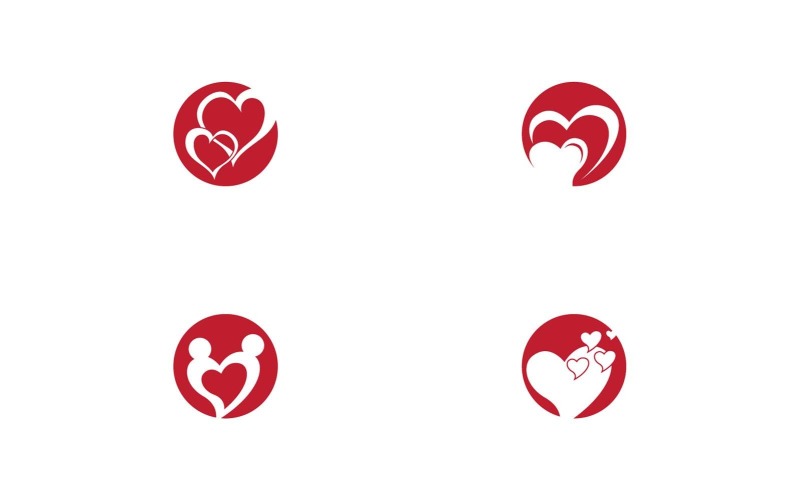 Love Heart Red Logo And Symbol 21 Logo Template