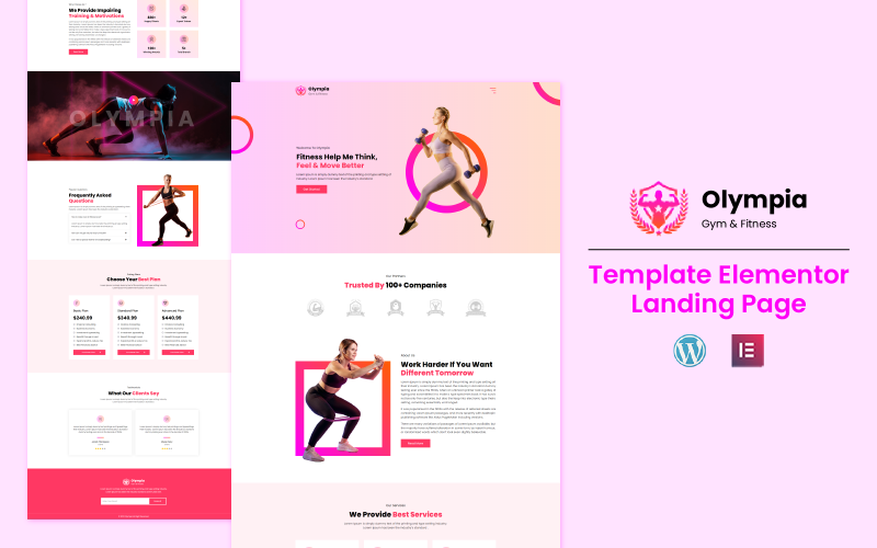 Olympia Gym - Gym and Fitness Landing Page Elementor Kit