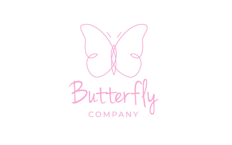 Simple Elegant Butterfly Logo Design Logo Template