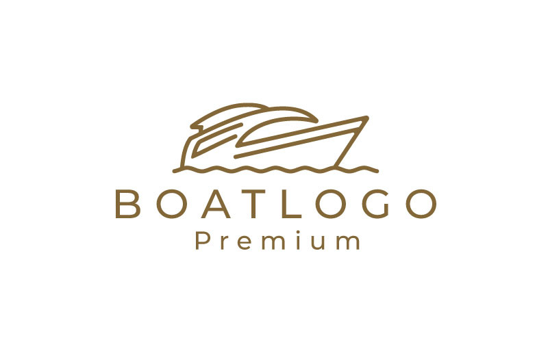Simple Line Art Boat Logo Design Inspiration Logo Template