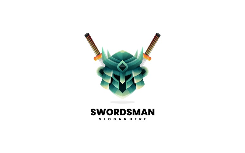Swordsman Gradient Logo Style Logo Template