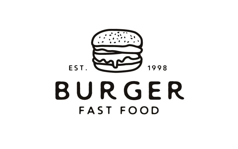 Vintage Hipster Burger Logo Design Template Logo Template