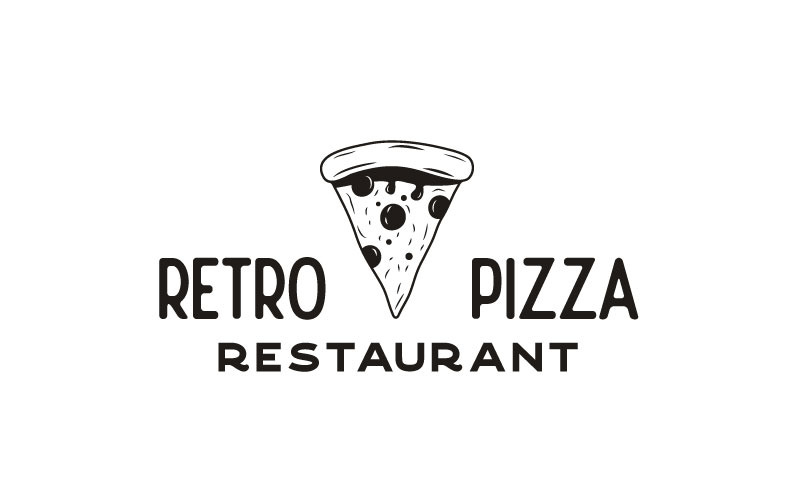 Vintage Hipster Pizza Logo Design Logo Template