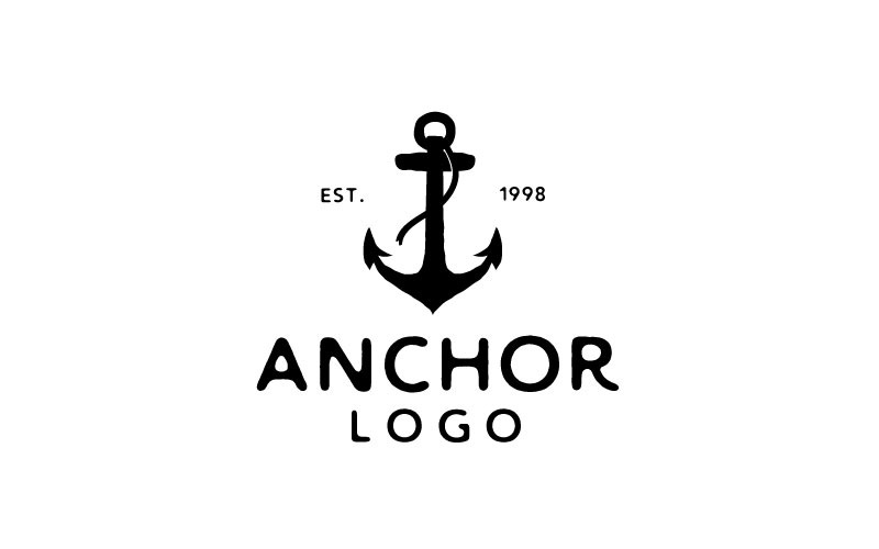 Vintage Hipster Silhouette Anchor Logo Design Logo Template