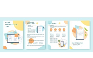 Work organization tips flat vector brochure template
