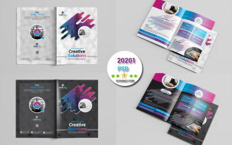 Dark Cover Version Corporate Bi-Fold Brochure Template Corporate Identity Template