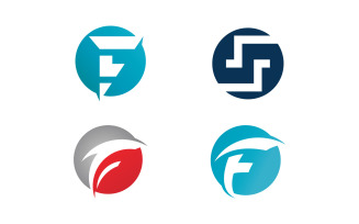 F Letter logo symbol template. Vector illustration. V19