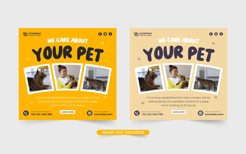 Pet care shop template for marketing Social Media