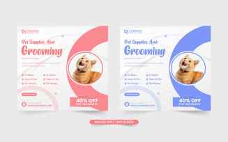 Pet grooming shop promotion template