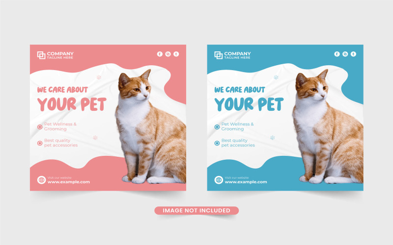 Pet shop advertisement template vector Social Media