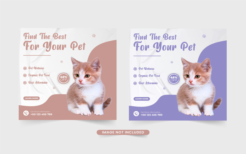 Pet supplies shop template vector design Social Media