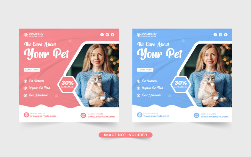 Pet veterinary template vector design Social Media
