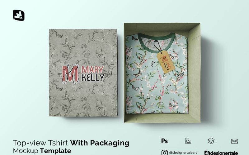Tshirt With Packaging Mockup Product Mockup