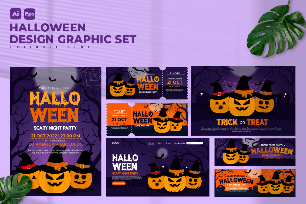 Kit Graphique #276717 Halloween Partie Divers Modles Web - Logo template Preview