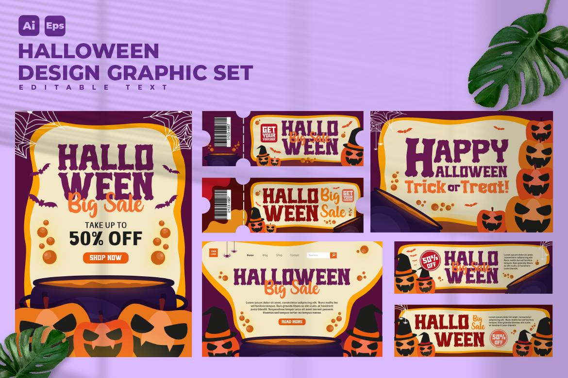 Halloween Design Graphic Set V3