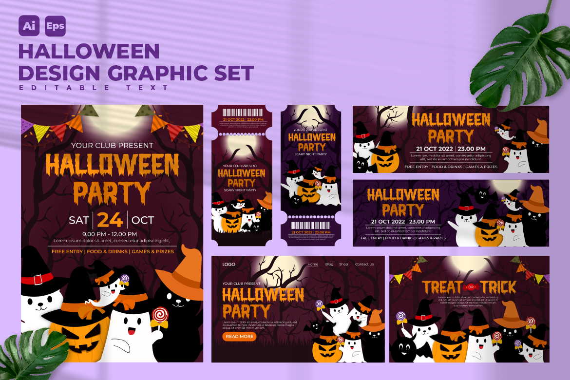 Halloween Design Graphic Set V4