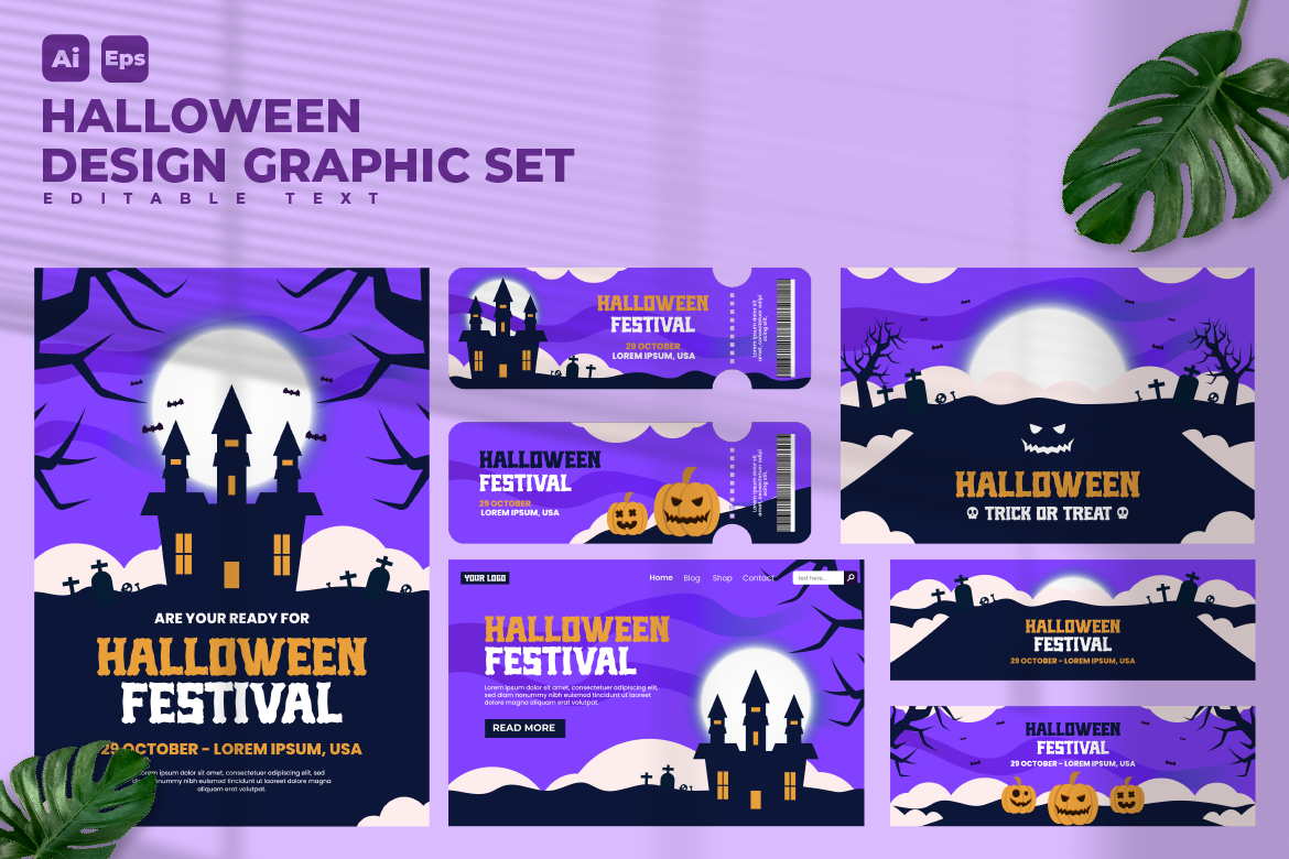 Halloween Design Graphic Set V5