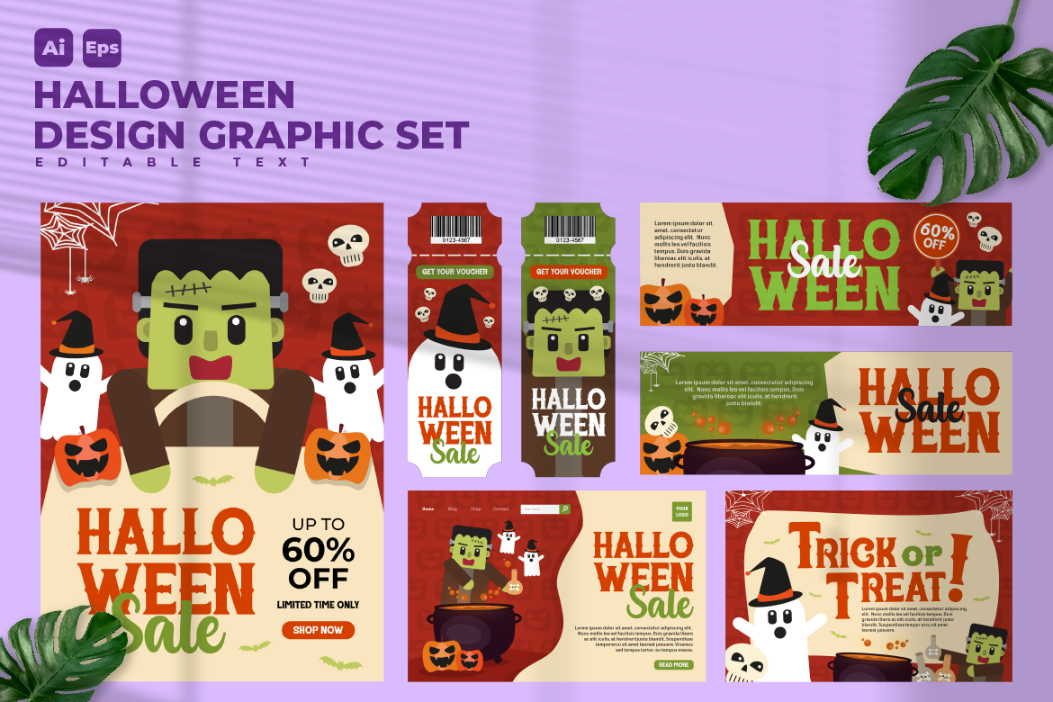 Halloween Design Graphic Set V6