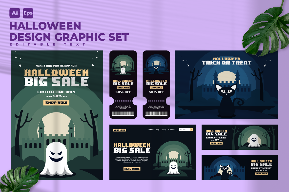 Halloween Design Graphic Set V14