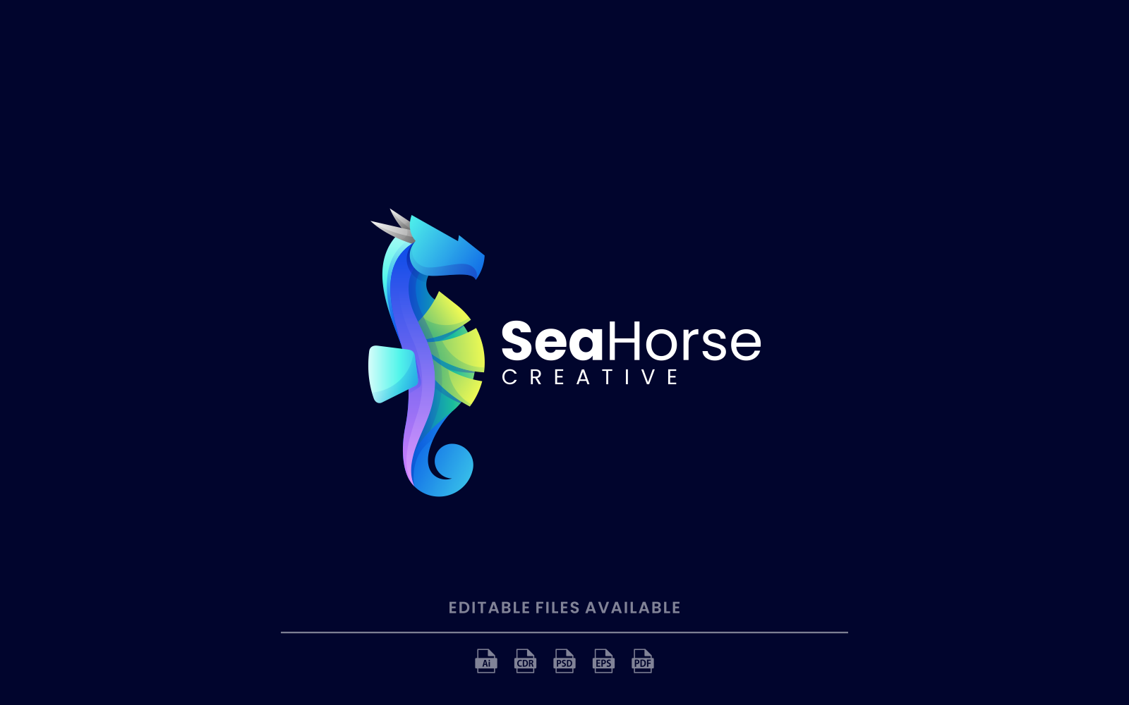 Seahorse Gradient Logo Template