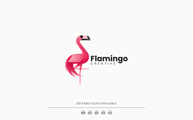 Flamingo Gradient Logo Style 3 Logo Template