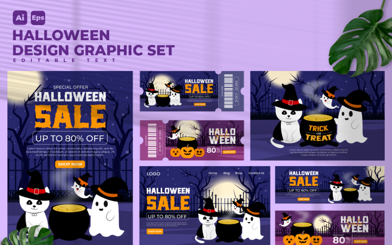 Halloween Design Graphic Set V11 Corporate Identity
