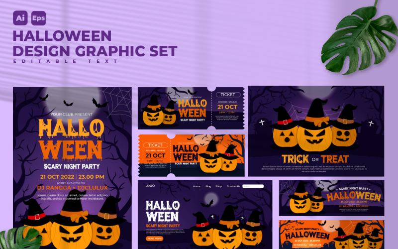 Halloween Design Graphic Set V1 Corporate Identity