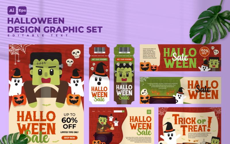 Halloween Design Graphic Set V6 Corporate Identity