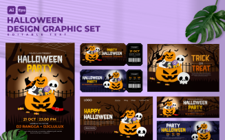 Halloween Design Graphic Set V7
