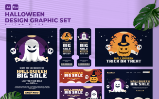 Halloween Design Graphic Set V8