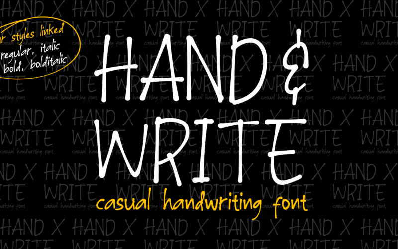 Hand & Write / 4 style linked Font