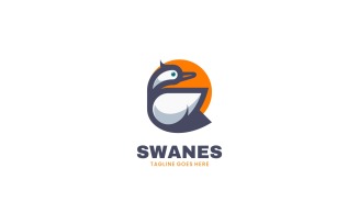 Swan Simple Mascot Logo 1