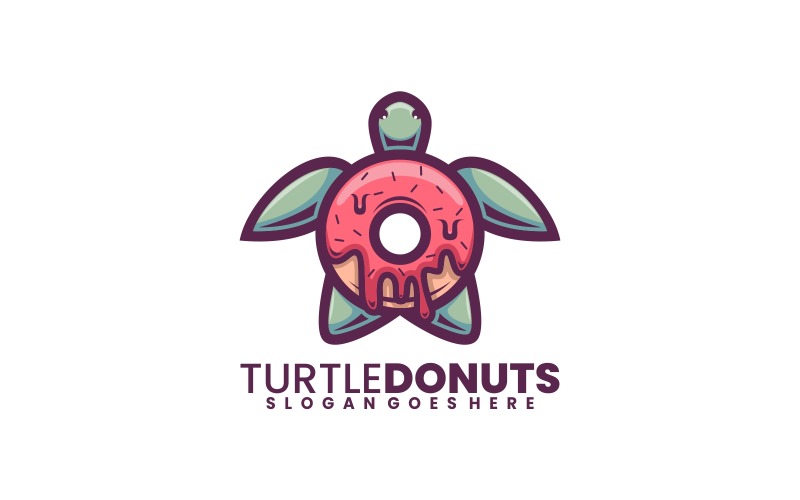 Turtle Donuts Simple Logo Logo Template
