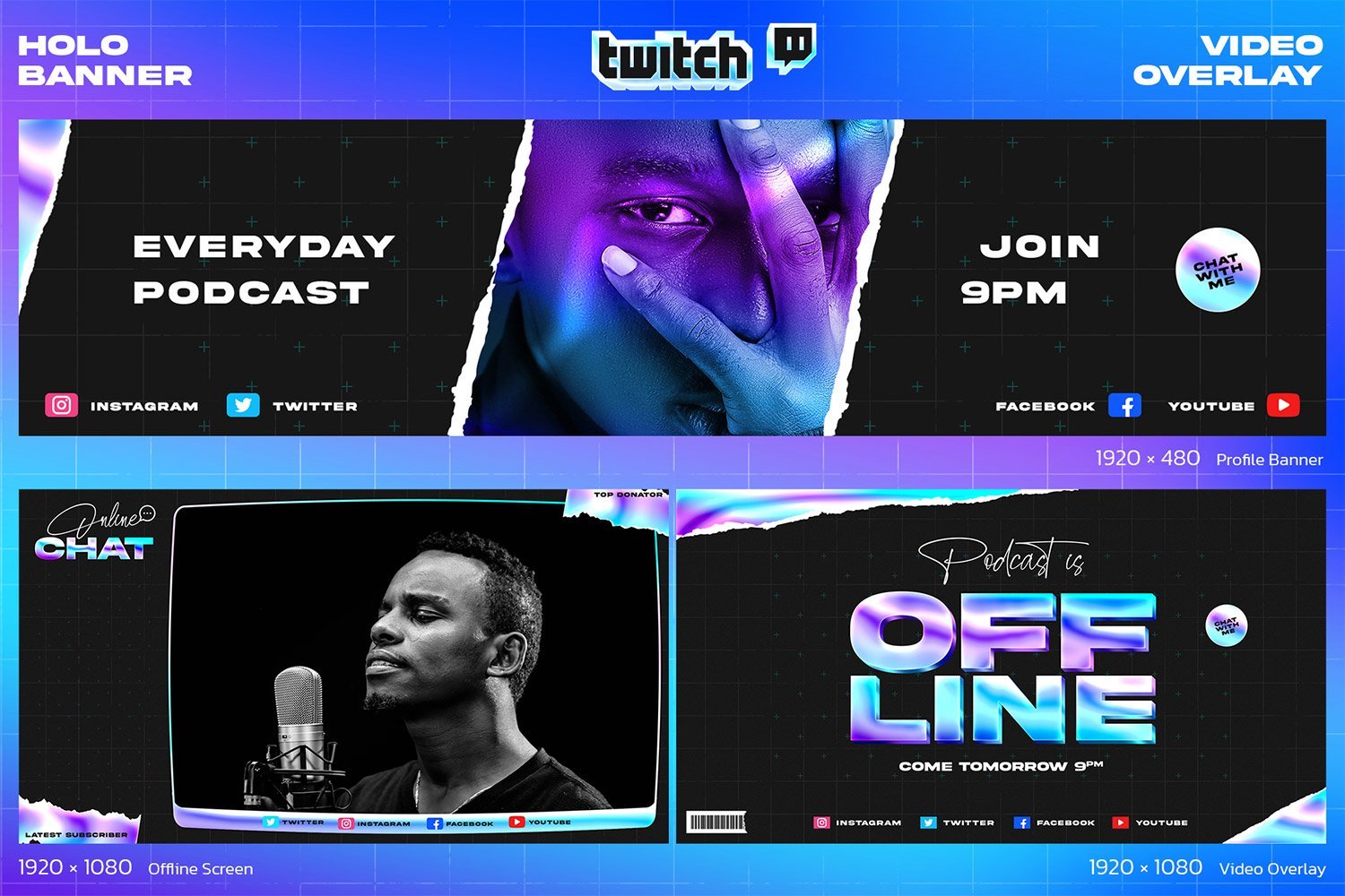 Template #276826 Twitch Cover Webdesign Template - Logo template Preview