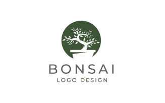 Bonsai Logo Design - Japanese Mini Small Plant Tree Logo Template