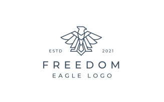 Elegant Eagle Hawk Falcon Logo Design Vector Template