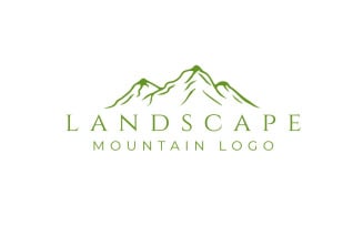 Landscape Hills Mountain Peaks Minimalist Logo Design Vector Template