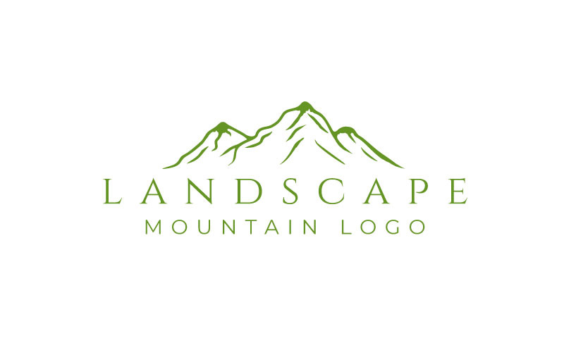 Landscape Hills Mountain Peaks Minimalist Logo Design Vector Template Logo Template