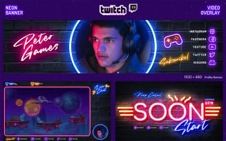 Neon Gaming Twitch Profile Templates