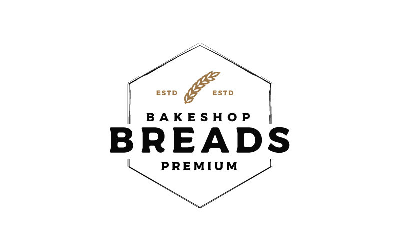 Vintage Emblem Bakery Shop Logo Design Vector Template Logo Template