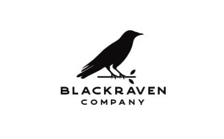 Crow Raven Logo Design Vector Template
