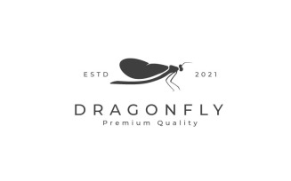 Dragonfly Silhouette Logo Design Vector Template