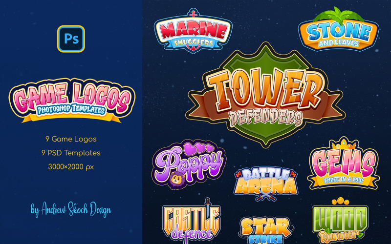 Game Titles - Editable Templates Logo Template