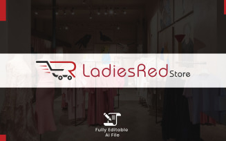 Girl Online Shopping Store Logo Template
